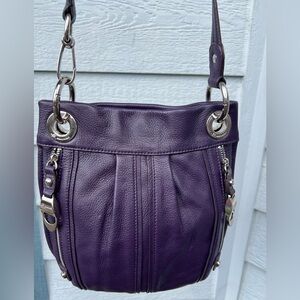 B. Makowsky Deep Purple Leather Shoulder Bag